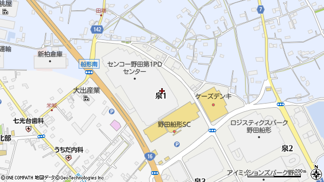 〒270-0239 千葉県野田市泉の地図