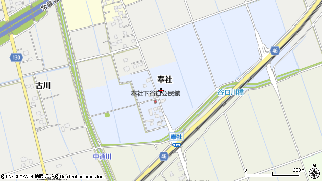 〒300-2356 茨城県つくばみらい市奉社の地図