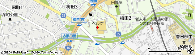 ベルク春日部梅田店周辺の地図