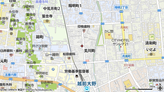 〒912-0036 福井県大野市美川町の地図