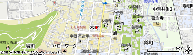 福井県大野市本町周辺の地図