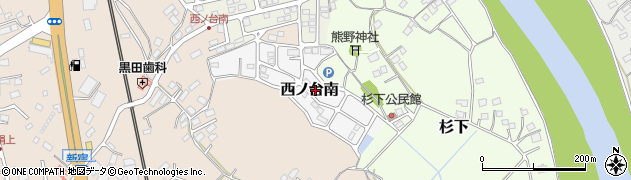 茨城県つくばみらい市西ノ台南周辺の地図