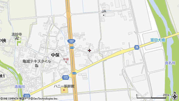 〒912-0014 福井県大野市中保の地図