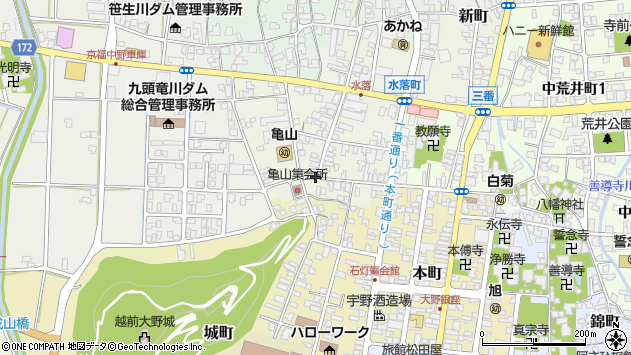 〒912-0088 福井県大野市水落の地図