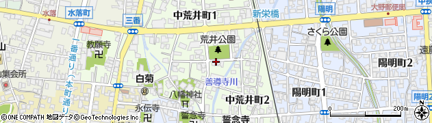 福井県大野市中荒井町周辺の地図