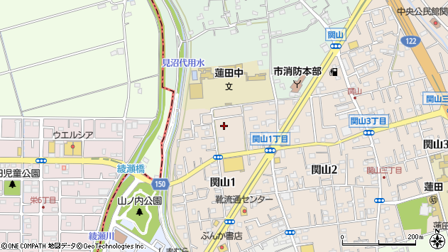 〒349-0121 埼玉県蓮田市関山の地図