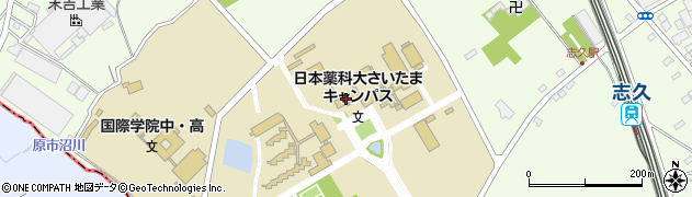 日本薬科大学　学生課周辺の地図