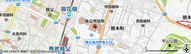 秩父市役所総務部　工事検査課周辺の地図