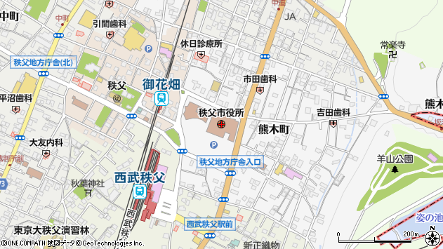 〒368-0000 埼玉県秩父郡横瀬町（以下に掲載がない場合）の地図