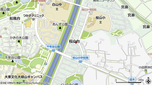 〒355-0052 埼玉県東松山市桜山台の地図