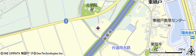 茨城県つくばみらい市東楢戸西楢戸入会地周辺の地図