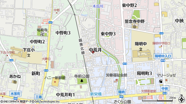 〒912-0023 福井県大野市中荒井の地図