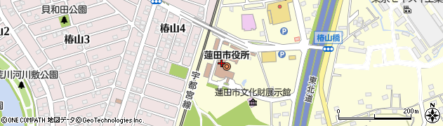 埼玉県蓮田市周辺の地図