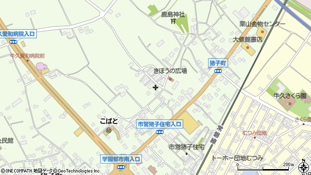 〒300-1231 茨城県牛久市猪子町の地図