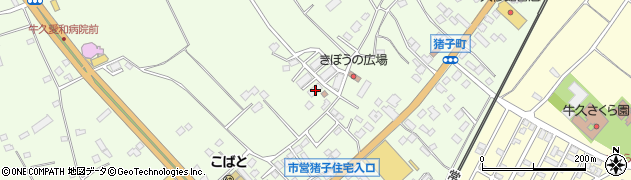 茨城県牛久市猪子町831周辺の地図