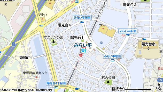 〒300-2358 茨城県つくばみらい市陽光台の地図
