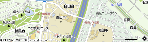 埼玉県東松山市白山台50周辺の地図