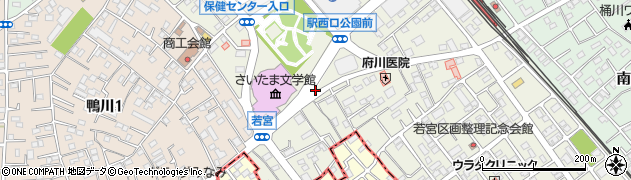 埼玉県　警察署上尾警察署若宮交番周辺の地図