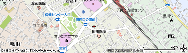 埼玉県桶川市若宮周辺の地図