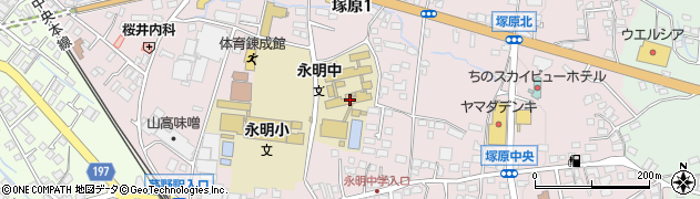 茅野市立永明中学校周辺の地図