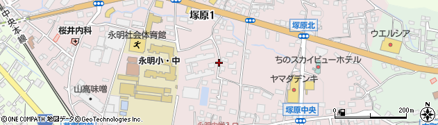 長野県茅野市塚原周辺の地図