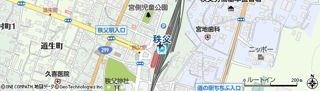 秩父駅前観光トイレ周辺の地図