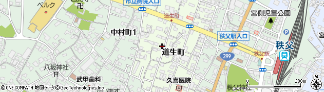 埼玉県秩父市道生町周辺の地図