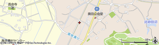 埼玉県鳩山町（比企郡）奥田周辺の地図