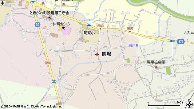 〒355-0356 埼玉県比企郡ときがわ町関堀の地図
