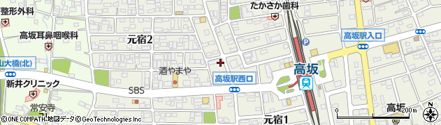 埼玉県東松山市元宿周辺の地図
