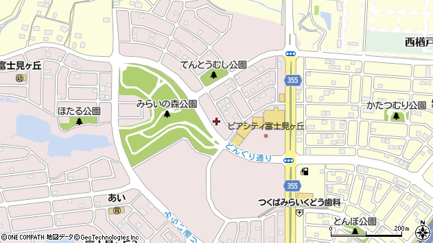 〒300-2417 茨城県つくばみらい市富士見ヶ丘の地図