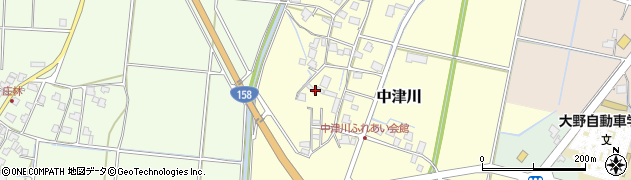 福井県大野市中津川周辺の地図