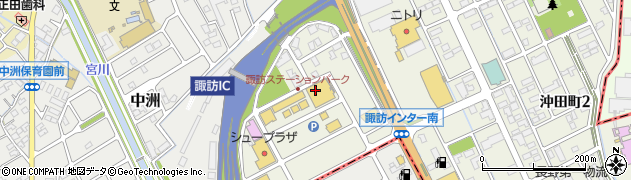 焼肉カルビ屋三夢諏訪ステーションパーク店周辺の地図