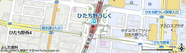茨城県牛久市周辺の地図