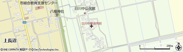 日川中集会所前周辺の地図