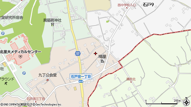 〒364-0025 埼玉県北本市石戸宿の地図