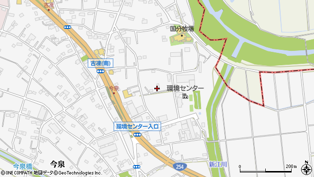 〒355-0035 埼玉県東松山市古凍の地図