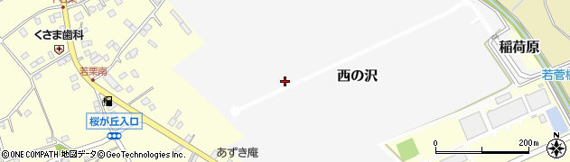 茨城県つくば市西の沢周辺の地図