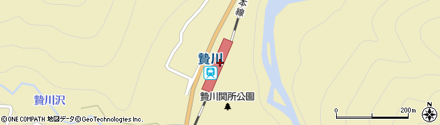 贄川駅周辺の地図