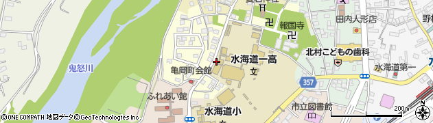 茨城県常総市水海道亀岡町周辺の地図