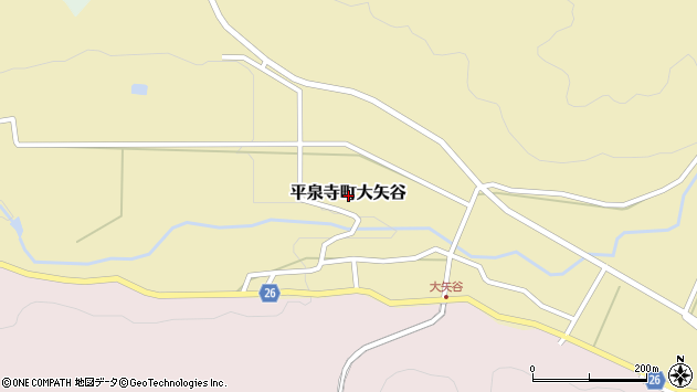 〒911-0824 福井県勝山市平泉寺町大矢谷の地図