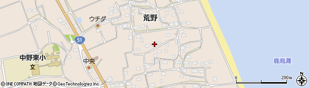 茨城県鹿嶋市荒野106周辺の地図