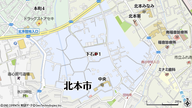 〒364-0028 埼玉県北本市下石戸の地図