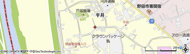 千葉県野田市平井周辺の地図