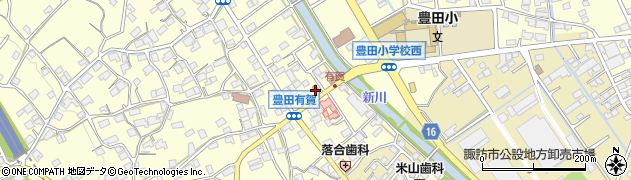 諏訪豊田郵便局周辺の地図