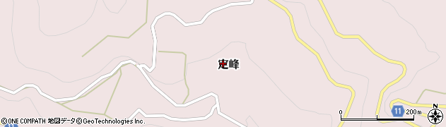埼玉県秩父市定峰周辺の地図