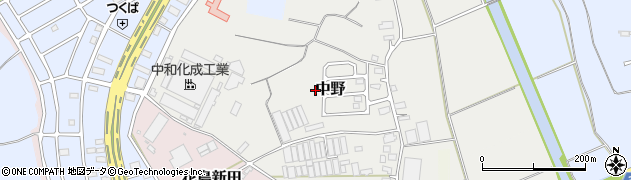 茨城県つくば市中野周辺の地図