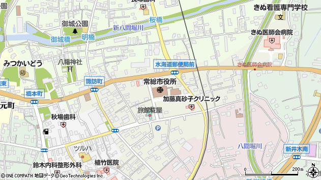〒303-0000 茨城県常総市（以下に掲載がない場合）の地図