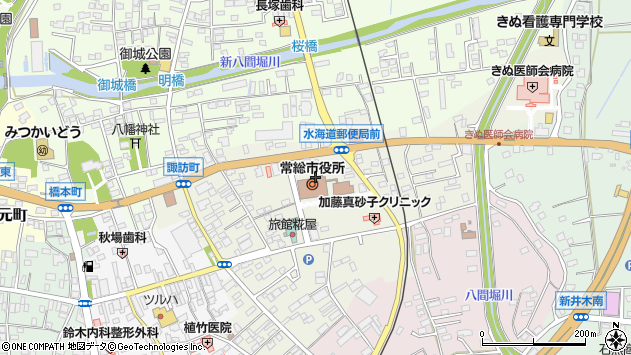 〒303-0021 茨城県常総市水海道諏訪町の地図