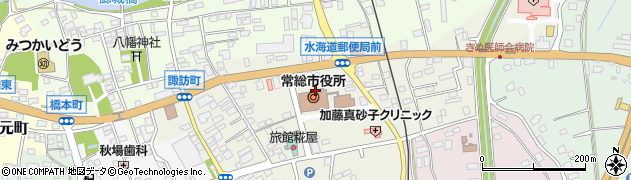 茨城県常総市水海道諏訪町周辺の地図
